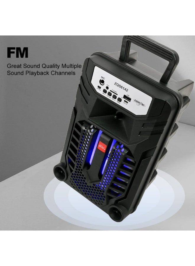 Sing-e ZQS-6142 4-Inch Multimedia Bluetooth Speaker – 8W RMS Super Bass with LED Lights - Image 5